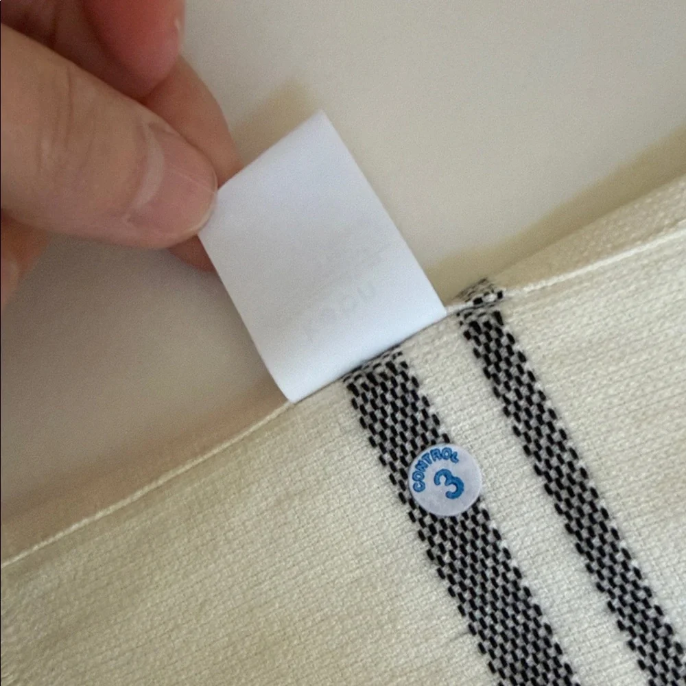 Kobn Cream and Black Striped Hand Towel